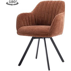 Tower living Bruno swivel  armchair -  fabric Nature 500 Pearl copper