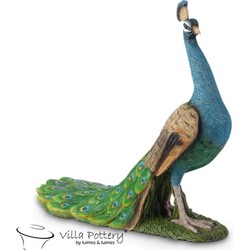 Villa Pottery  staande Pauw - Peacock - 44x17x40
