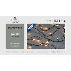 1x LED kerstverlichting 80 lampjes warm wit buiten/binnen - Kerstverlichting kerstboom