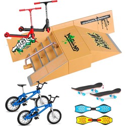 Allerion Fingerboard Starter Pakket - Mini Vinger Skateboard en BMX - Skatepark met Ramps - 9-delig