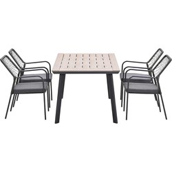 Garden Impressions Ross tuinset 5-delig mosgroen - Penedo tuintafel 160x90 cm
