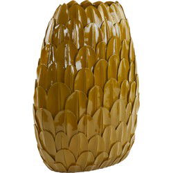 Light&living Vaas deco 37x23x50 cm FEDER okergeel
