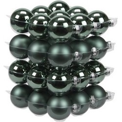 72x Glazen kerstballen mat en glans emerald groen 6 cm - Kerstbal