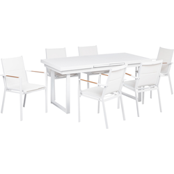 VALCANETTO/ BUSSETO - Tuinset voor 6 - Wit - Aluminium