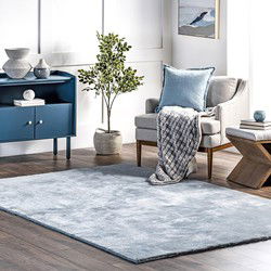 Wasbaar vloerkleed - Solid Lichtblauw - 120 X 170 CM