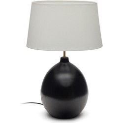 Kave Home - Foixa metalen tafellamp in zwarte afwerking