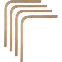 AMIG Plankdrager/planksteun van hout - 4x - lichtbruin - H200 x B150 mm - Plankdragers