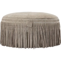 PTMD Poef Eleora - 50x25x50 cm - Suede - Taupe