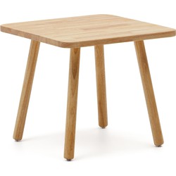 Kave Home - Vierkante kindertafel Dilcia in massief rubberhout 55 x 55 cm