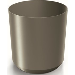 Prosperplast Plantenpot/bloempot Babylon - kunststof - buiten/binnen - titanium grijs - D24 x H24 cm - Plantenpotten