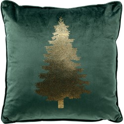 Textino TREE - Sierkussen 45x45 cm - Kerst - Mountain View - donkergroen - Textino