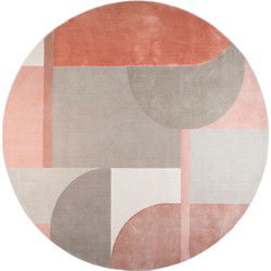 Zuiver Hilton Rond Vloerkleed '240 Grijs/Roze
