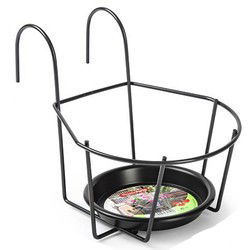 Balkon bloempothouder - bak met ophanging - 24 x 17 x 18 cm - rond - Plantenbakbeugels