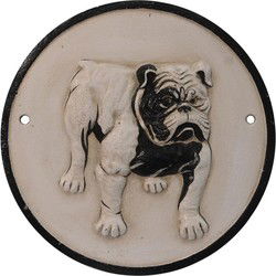 Gietijzeren bulldog plaquette