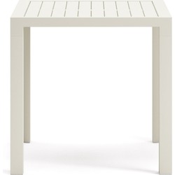 Kave Home - Culip buitentafel in aluminium met witte afwerking 77 x 77 cm