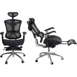 Cosmo Casa  Kantoorstoel - Bureaustoel draaistoel - Ergonomisch- Lendensteun - voetensteun - 3D - verstelbare armleuningen - Zwart