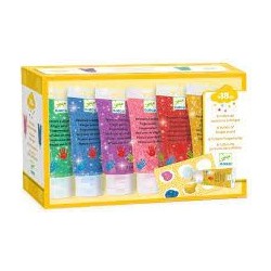 Djeco Djeco kleuren 6 tubes of finger paint - Glitter