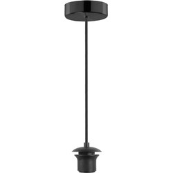 Landelijke Metalen Highlight Pendel E27 Hanglamp - Zwart