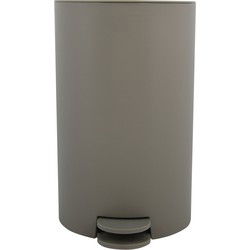 MSV kleine pedaalemmer - kunststof - taupe - 3L - 15 x 27 cm - Pedaalemmers