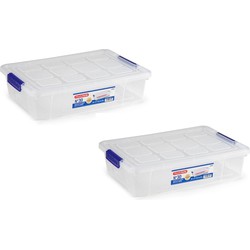 3x stuks opslagbox met clips-deksel 5 liter transparant 26 x 40 x 8.5 cm - Opbergbox