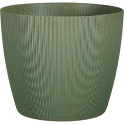 Mica Decorations Plantenpot - kunststof - donkergroen - D25/H21,5 cm - Plantenpotten