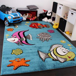 Laagpolig Vloerkleed - Diamesa - Modern - Turquoise / Blauw - 120x170 cm