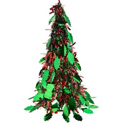 Clayre & Eef Kerstdecoratie Kerstboom Ø 16x38 cm Rood Kunststof