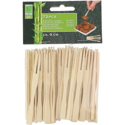 Hapjes/sate prikkers/spiesjes - bamboe hout - 72x stuks - 9 cm - amuse/bbq/feestje - prikkers (sate)