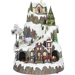 Luville Kerstdorp Bergdorp - 31x31x43 cm - Polyresin - Wit