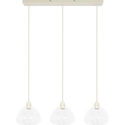 Light&living Hanglamp 3L 94x26x19 cm BISHO glas helder+crème