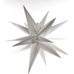 White 3D Star 60Cm / 10Led Warm White / 1,5M Transpar