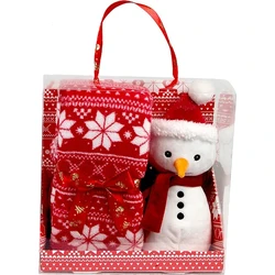 Unique Living - Giftbox Snowflake Snowman Red - 90x75cm