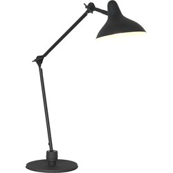 Retro Tafellamp - Anne Light & Home - Metaal - E27 - Voor Binnen - Zwart