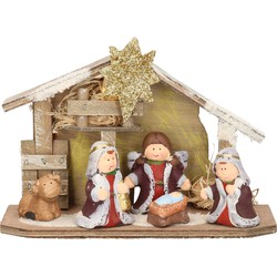 Cosy & Trendy Kerststal - met figuren - verlicht - 23 x 8 x 16 cm - Kerststallen