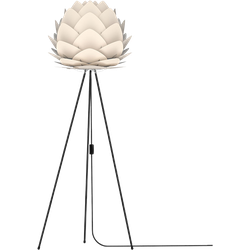 Aluvia Medium vloerlamp pearl white - met tripod zwart - Ø 59 cm