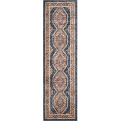 Safavieh Traditional Distressed Indoor Woven Area Rug, Bijar Collection, BIJ647, in Royal Blue & Rust, 69 X 244 cm