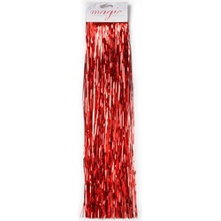 Set van 6x stuks rode kerstboom versiering lametta haar 50 cm - Engelenhaar