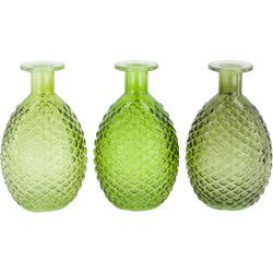 Fles glas l9,8b9,8h16 cm groen