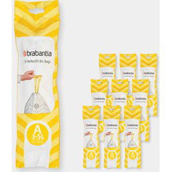 PerfectFit Afvalzak, code A, 3 liter, 200 stuks, set van 10 rollen - White