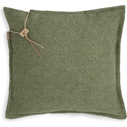 Knit Factory Imre Sierkussen - Groen - 50x50 cm - Inclusief kussenvulling