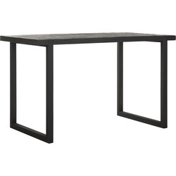 DTP Home Counter table Beam BLACK,90x150x80 cm, 5 cm recycled teakwood top