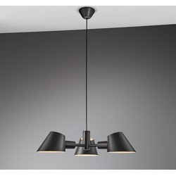 3-koppige hanglamp modern en tijdloos design - zwart