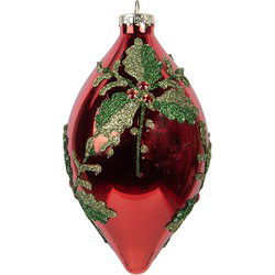 Clayre & Eef Kerstbal Ø 8x15 cm Rood Glas