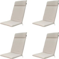 Madison -  Tuinstoelkussen Hoge Rug Napels taupe - Ca. 120x50 cm - Set van 4