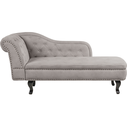 NIMES - Chaise longue - Taupe - Linkerzijde - Fluweel