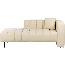 Beliani LANNILS - Chaise longue-Beige-Fluweel