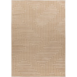 Viva Indoor & Outdoor - Laagpolig Japandi Buitenkleed - Effen - Vloerkleed Beige- 160x230 CM