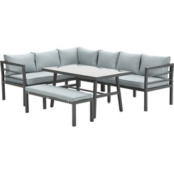 Garden Impressions Blakes lounge dining set 4-delig - donker grijs - mint grijs