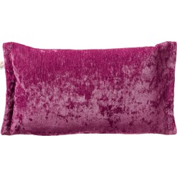 Dutch Decor LEWIS - Sierkussen 30x50 cm - fluweel - met sierrand - Festival Fuchsia - paars - Dutch Decor