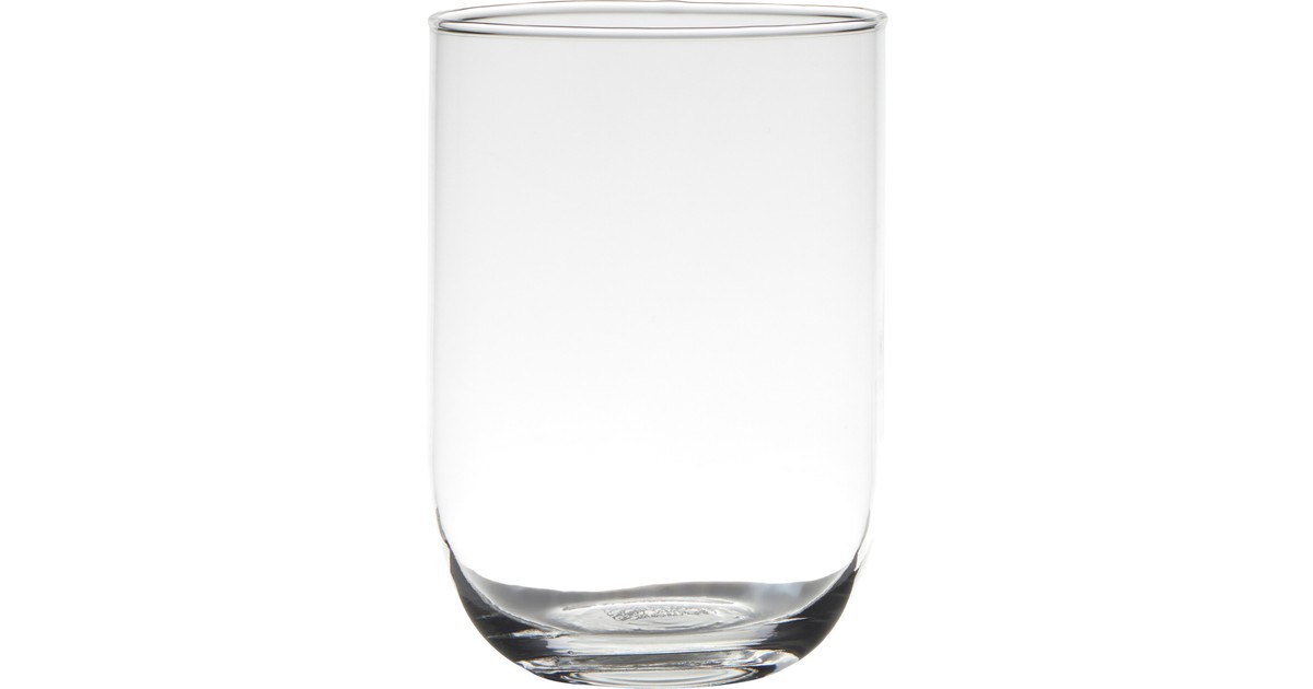 Transparante home-basics vaas/vazen van glas 20 x 14 cm - Vazen